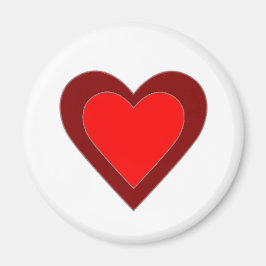 Imán Corazones concéntricos rojos día de San Valentín 4