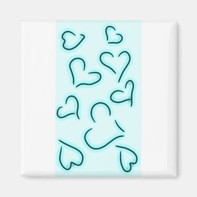 Imán Corazones cortos azules (Frente)