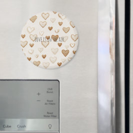 Imán Corazones Crema y Marrón