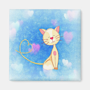 Imán Corazones de amor Kitty Blue