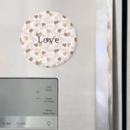 Imán Corazones de Amor Rosa Crema Marrón