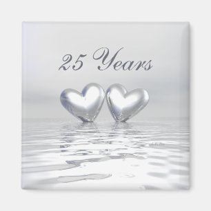 Imán Corazones de aniversario de plata