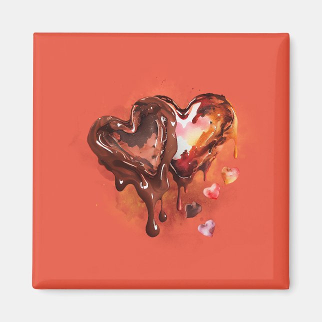 Imán Corazones de chocolate (Frente)