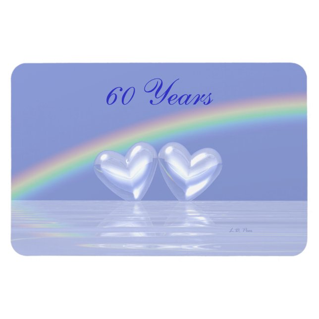 Imán Corazones de Diamantes de 60 Aniversario (Horizontal)
