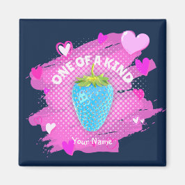 Imán Corazones De Fresa Azul Cutáneo Uno De Una Especie