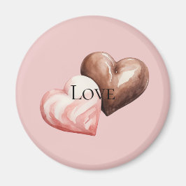 Imán Corazones de fresa de chocolate romántico