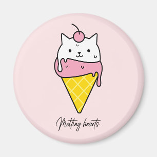 Imán Corazones de fusión - Gato de crema de hielo de ve