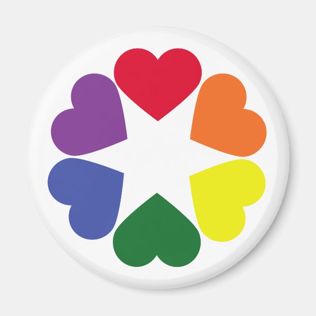 Imán corazones de orgullo LGBT (Frente)