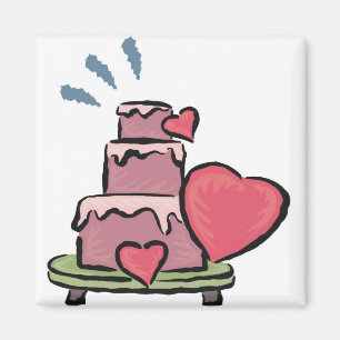 Imán Corazones de pastel de boda