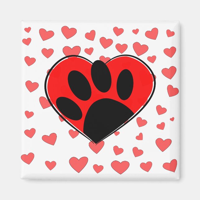 Imán Corazones de Perro por todas partes (Frente)