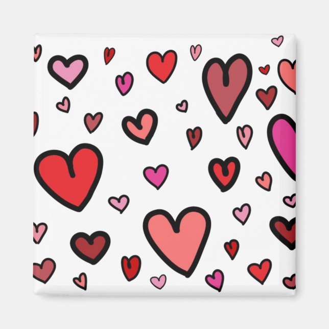 Imán Corazones de personalizable (Frente)