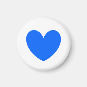 Imán Corazones de polka azul en blanco