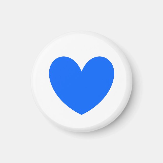 Imán Corazones de polka azul en blanco (Frente)