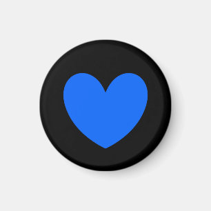 Imán Corazones de polka azul sobre negro