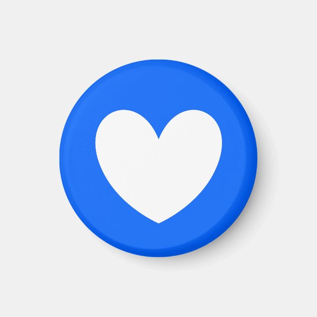 Imán Corazones de polka blanca en azul (Frente)