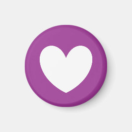 Imán Corazones de polka blanca en morado