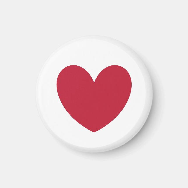 Imán Corazones de polka roja en blanco (Frente)