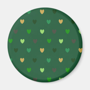 Imán Corazones de polka sobre el bosque verde