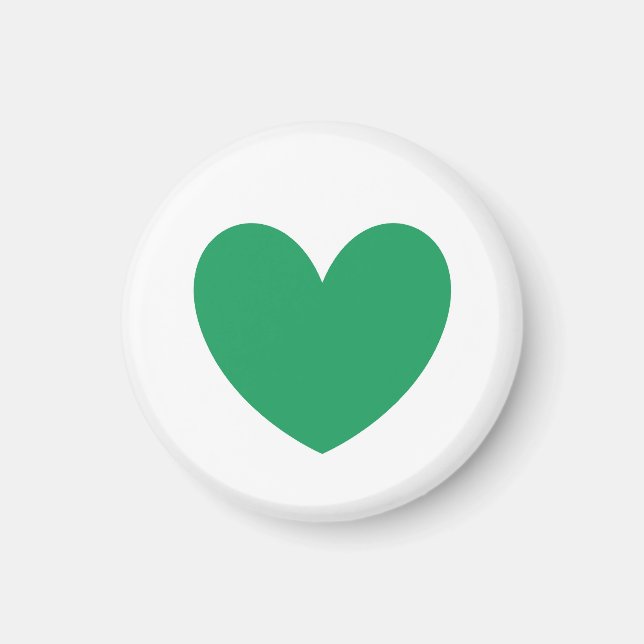 Imán Corazones de polka verde de Kelly en blanco (Frente)