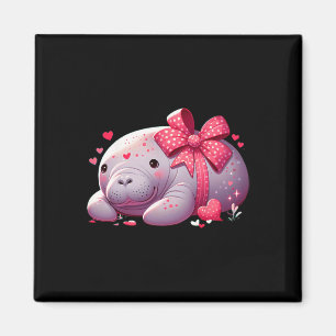 Imán Corazones de San Valentín del manatí Animal Mar Oc