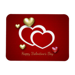 Imán Corazones de San Valentín Rojo Moderno