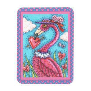 IMÁN CORAZONES DE VÁLVULA DE FLAMINGO ROSA, ANIMACIÓN D