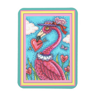 IMÁN CORAZONES DE VÁLVULA DE FLAMINGO ROSA, ANIMACIÓN D