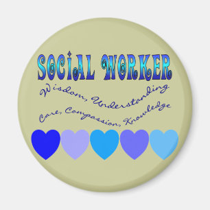 Imán CORAZONES del AZUL del asistente social