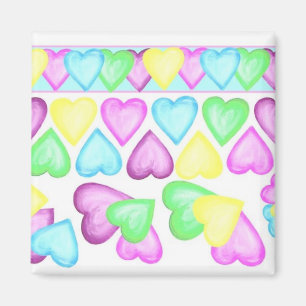 Imán corazones del rainbow_pastel