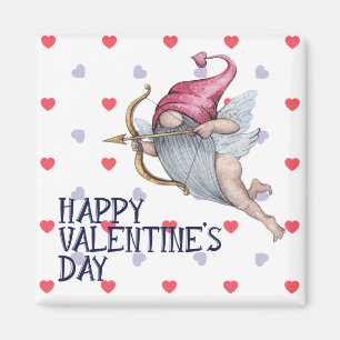 Imán Corazones divertidos Valentine Cupido Gnome