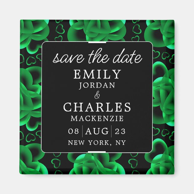 Imán Corazones en abundancia Elegante Boda (Frente)