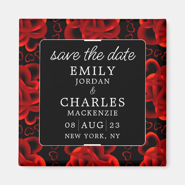 Imán Corazones en abundancia Elegante Boda (Frente)