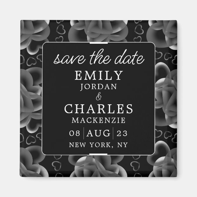 Imán Corazones en abundancia Elegante Boda (Frente)