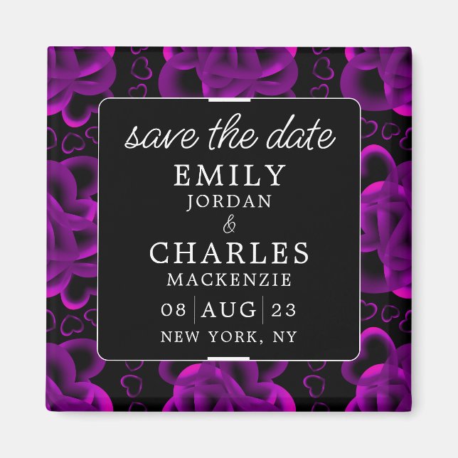 Imán Corazones en abundancia Elegante Boda (Frente)