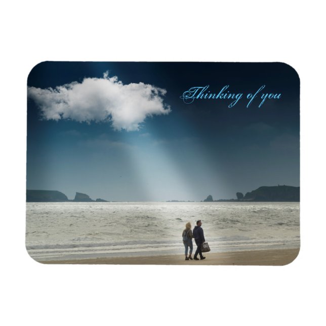 Imán Corazones en una playa. (Horizontal)