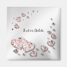 Corazones geométricos elegantes melocotón rosa bri