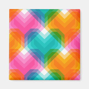 Imán Corazones geométricos en colores psicodélicos (1)
