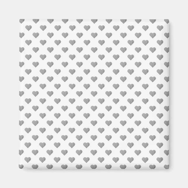 Imán Corazones gris de hormigón simétricos pequeños en  (Frente)