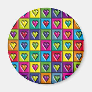 Imán Corazones multicolores