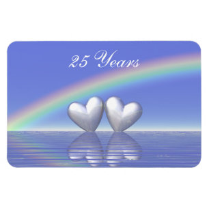 Imán Corazones plateados de 25 años