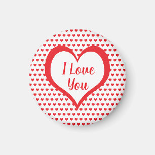 Imán Corazones rojos curados con monograma de corazón r