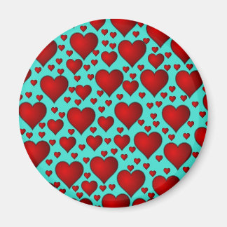 Imán Corazones rojos de fondo azul