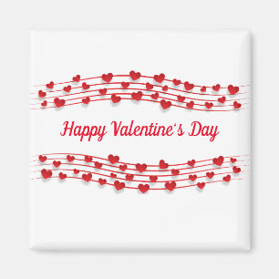 Imán Corazones rojos felices Día de San Valentín