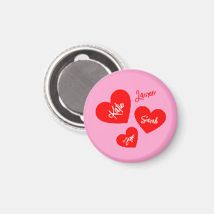 Imán Corazones rojos personalizados de madre rosada