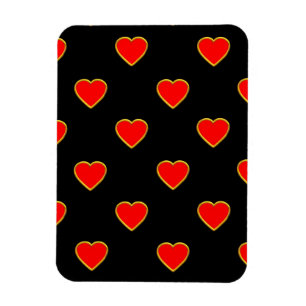 Imán Corazones rojos sobre fondo negro