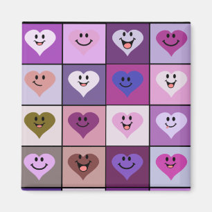 Imán Corazones rosa y morado