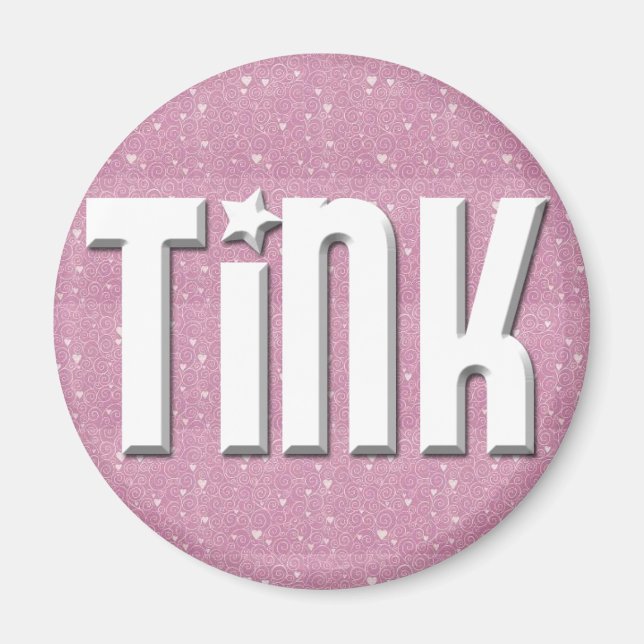 Imán - Corazones rosados en blanco (Frente)