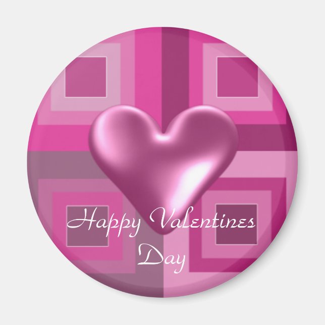 Imán Corazones rosados esponjosos para Día de San Valen (Frente)