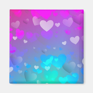 Imán Corazones rosados y azules