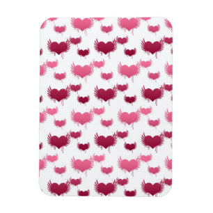 Imán Corazones Rosados y Rojos Lindos con Alas